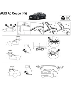 Kit barre portatutto LP47 per Audi A5 Coupè 2016-2024 2