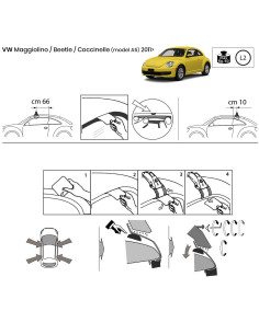 Kit barre portatutto LP47 per VW Maggiolino dal 2011 2