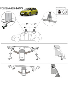Kit barre portatutto LP47 per VW Golf VIII 5p dal 2019 2