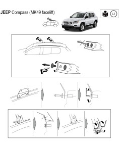 Kit barre portatutto LP64 per Jeep Compass 2011-2016 2