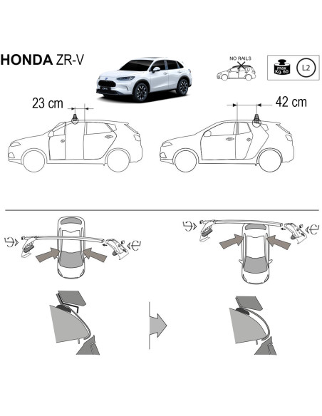 Kit barre portatutto LP47 per Honda ZR-V dal 2023