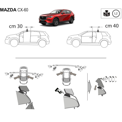 Kit barre portatutto LP47 per Mazda CX-60 dal 2022