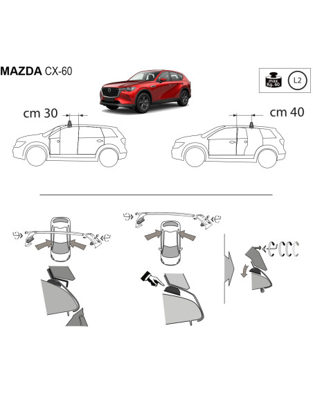 Kit barre portatutto LP47 per Mazda CX-60 dal 2022
