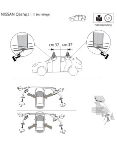 Kit barre portatutto portapacchi LP47 per Nissan Qashqai III dal 2021 2