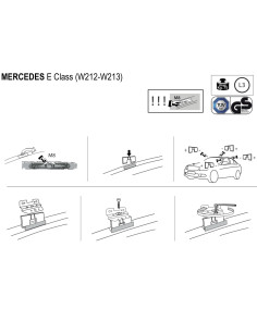 Kit barre portatutto LP64 per Mercedes Classe E c/fori M8 2009-2023 2