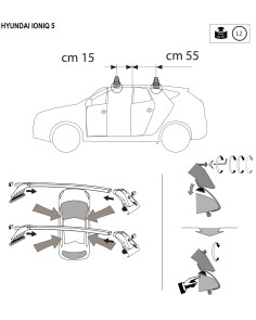 Kit barre portatutto LP47 per Hyundai Ioniq 5 dal 2021 2
