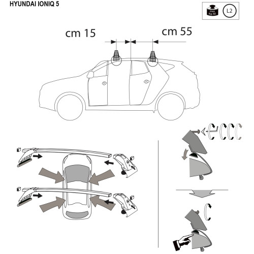 Kit barre portatutto LP47 per Hyundai Ioniq 5 dal 2021