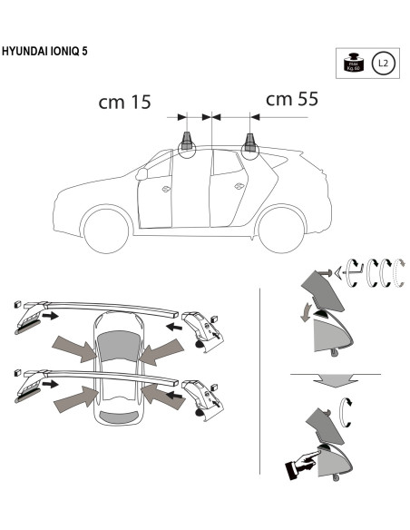 Kit barre portatutto LP47 per Hyundai Ioniq 5 dal 2021