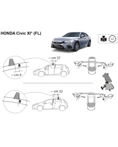 Kit barre portatutto LP47 per Honda Civic XI 5 porte dal 2022 2