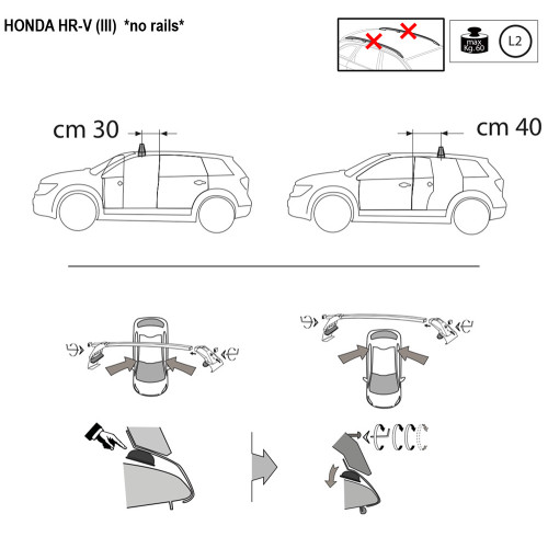 Kit barre portatutto LP47 per Honda HR-V dal 2021