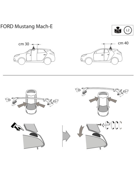 Kit barre portatutto LP47 per Ford Mustang Mach-E dal 2020