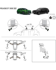 Kit barre portatutto LP47 per Peugeot 308 III dal 2021 2