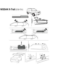 Kit barre portatutto LP64 per Nissan X-Trail 2002-2014 2