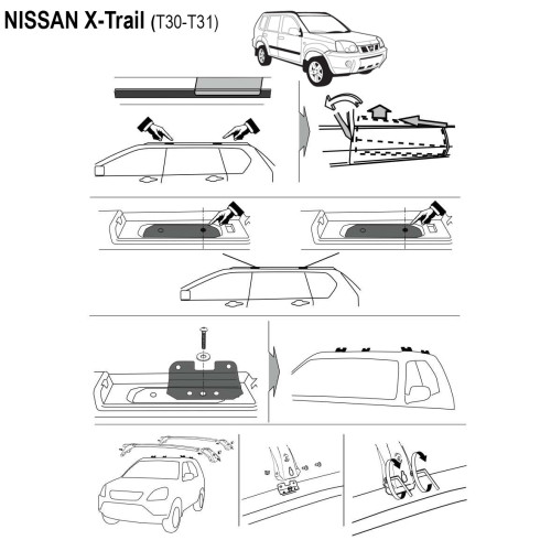 Kit barre portatutto LP64 per Nissan X-Trail 2002-2014