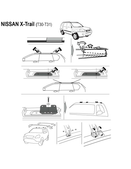 Kit barre portatutto LP64 per Nissan X-Trail 2002-2014