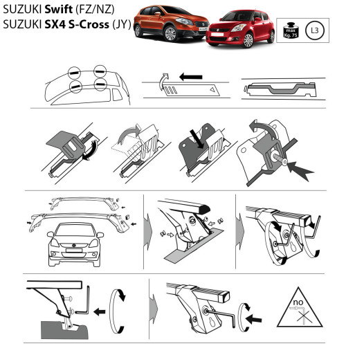 Kit barre portatutto LP64 per Suzuki S-Cross 5p dal 2013