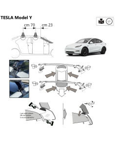 Kit barre portatutto LP47 per Tesla Model Y dal 2019 2