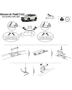 Kit barre portatutto LP64 per Nissan X-Trail IV dal 2022 2