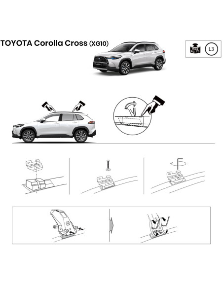 Kit barre portatutto LP64 per Toyota Corolla Cross dal 2022