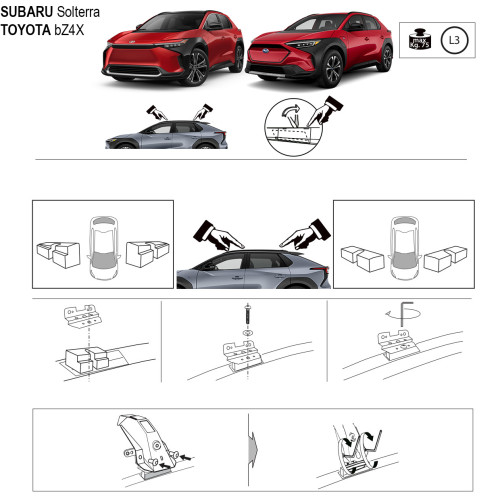 Kit barre portatutto LP64 per Subaru Solterra dal 2022