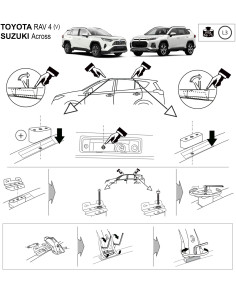 Kit barre portatutto LP64 per Toyota Rav4 con profili 2019-2025 2