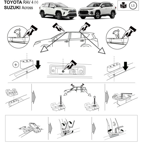 Kit barre portatutto LP64 per Toyota Rav4 con profili 2019-2025
