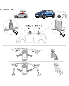 Kit barre portatutto LP49 per VW T-Roc 5 porte 2017-2025 2