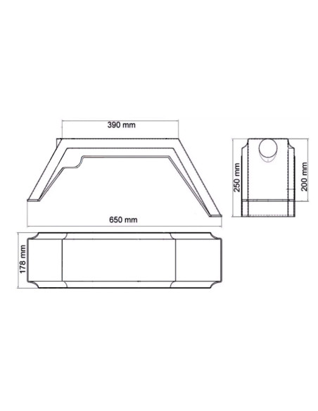 Parafango in plastica 10'' nero per rimorchi
