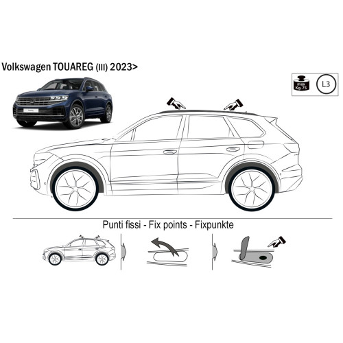 Kit barre portatutto LP56 per VW Touareg con profili dal 2023