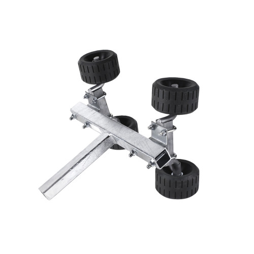 Rullo laterale grigio a 4 rulli con gambo 40x40 per rimorchi