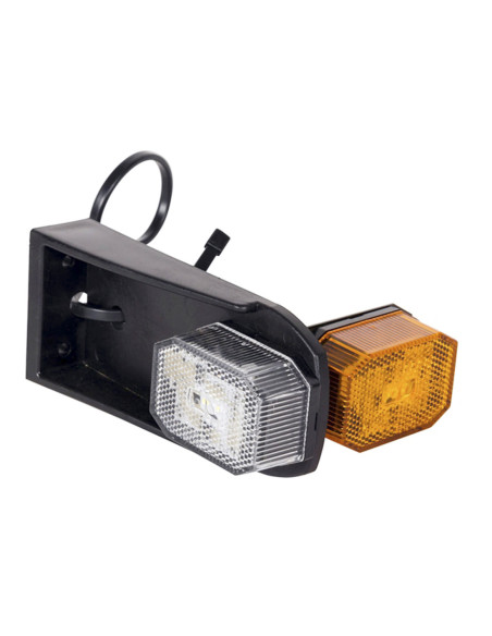 Fanale posizione laterale led bianco/arancio per rimorchi - 306207