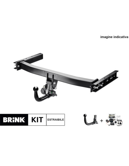 Gancio traino Brink con cablaggio estraibile e fisso con applicazione specifica
