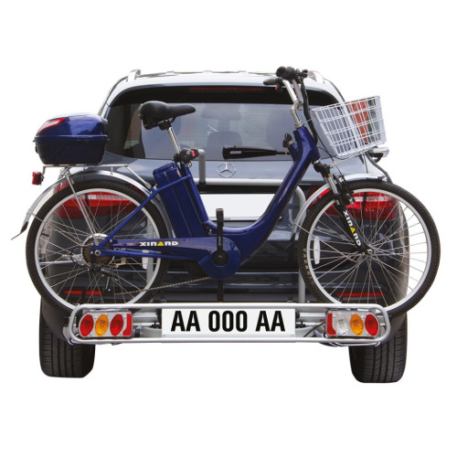 Portabici 2 bici posteriore in alluminio da gancio traino per bici elettriche