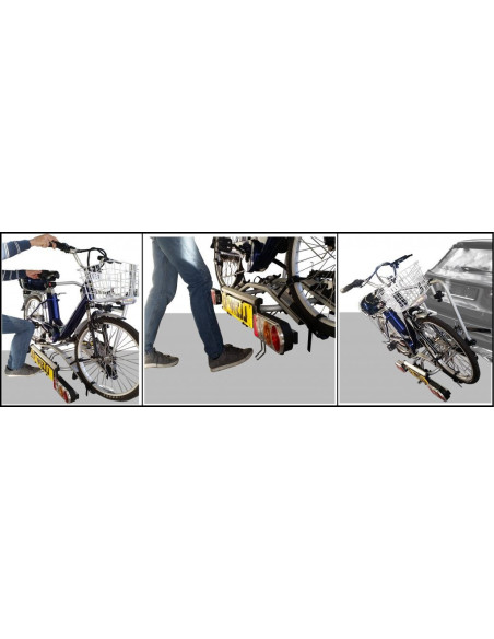 Portabici fast 3 bici posteriore in alluminio gancio traino con canalina MTB