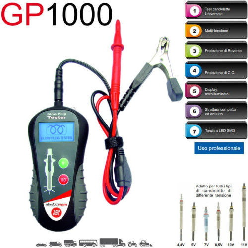 Tester Candelette Elettronico Professionale veicoli 12 / 24 V mod. GP1000