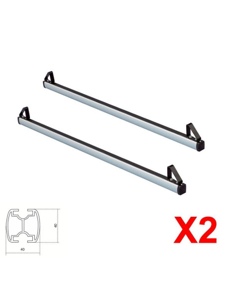 2 Barre portatutto portapacchi XAL alluminio Mitsubishi Pajero dal 1986 al 1990