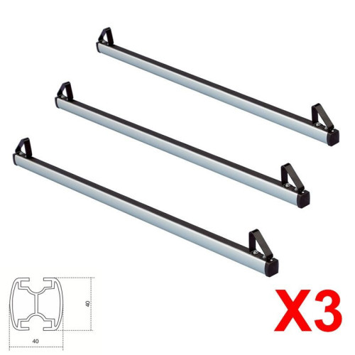 3 Barre portatutto XAL alluminio Land Rover Discovery 2004-2016 con binari
