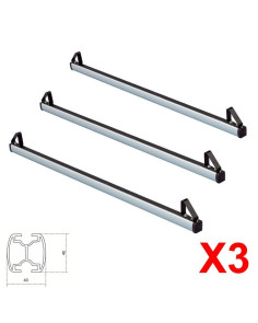 3 Barre portatutto portapacchi XAL alluminio Mitsubishi Pajero dal 1986 al 1990