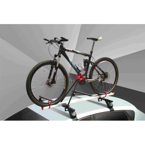 Portabici da tetto per barre portatutto telai maggiorati MTB in alluminio