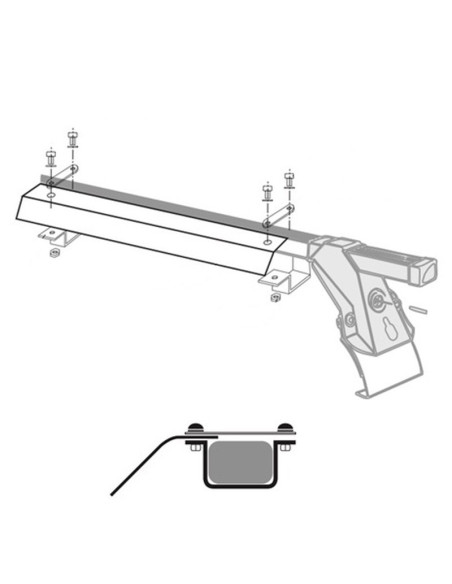 Spoiler anteriore 80cm per barre portatutto Prealpina LP47-LP64