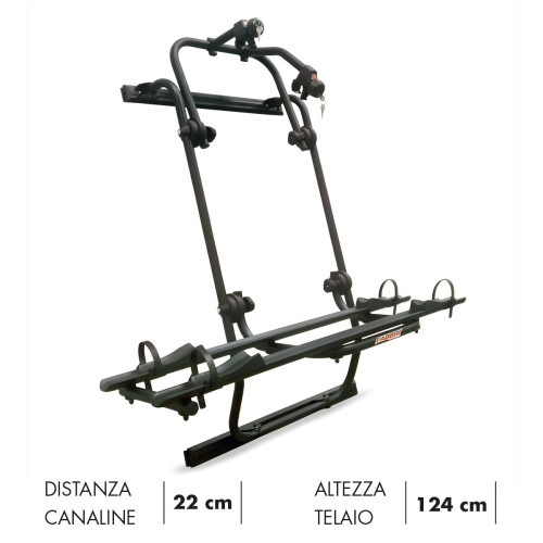 Portabici 2 bici posteriore nero per camper Ducato-Boxer-Jumper