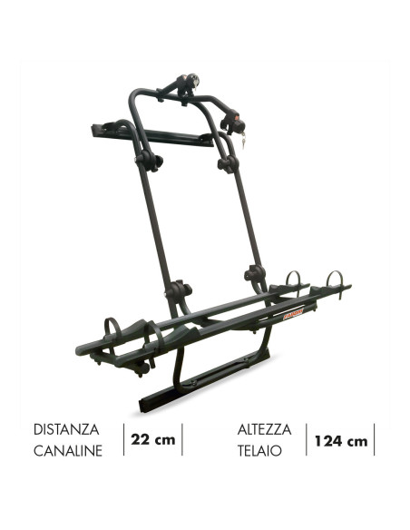 Portabici 2 bici posteriore nero per camper Ducato-Boxer-Jumper