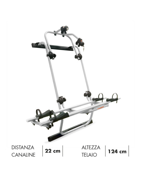 Portabici 2 bici posteriore silver per camper Crafter-Sprinter