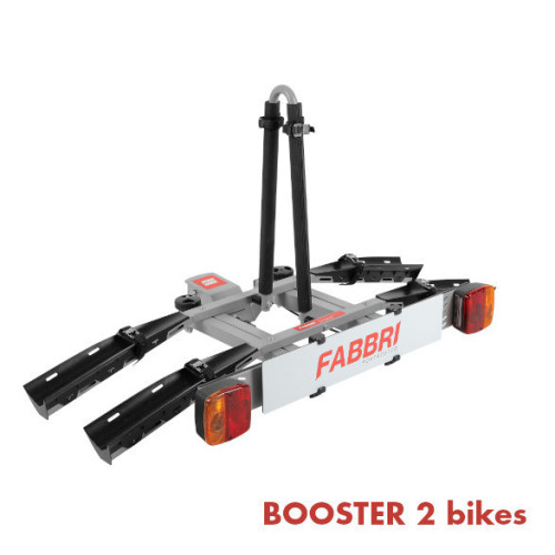 Portabici booster 2 bici posteriore in alluminio per gancio traino