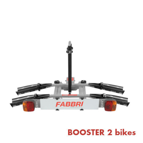 Portabici booster 2 bici posteriore in alluminio per gancio traino