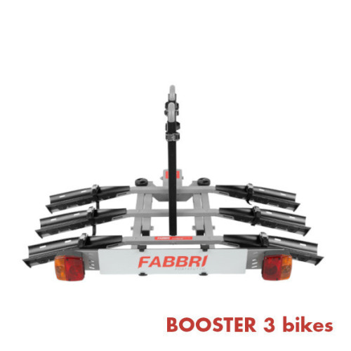 Portabici booster 3 bici posteriore in alluminio per gancio traino