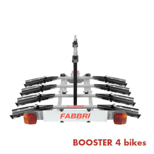 Portabici booster 4 bici posteriore in alluminio per gancio traino