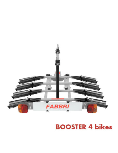 Portabici booster 4 bici posteriore in alluminio per gancio traino