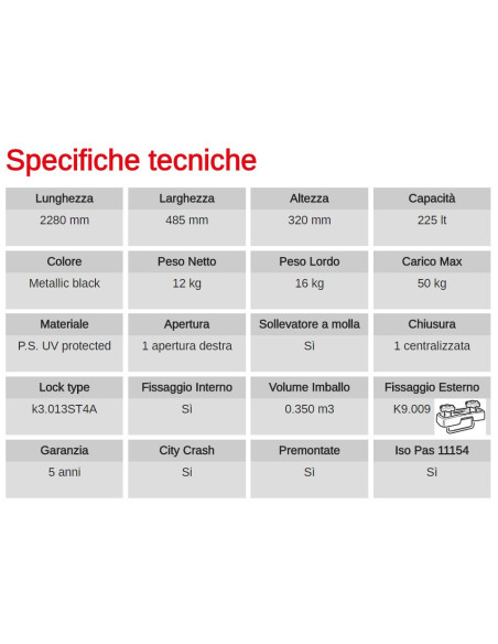 Box Auto Portatutto Portapacchi G3 ARJES 280