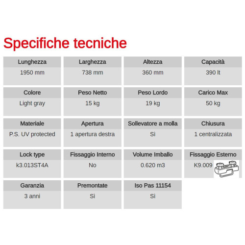 Box Auto Portatutto Portapacchi G3 KRONO 480